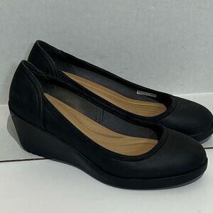 Crocs Women's Black Marin ColorLite Wedge Comfort Slip On Pump Heels Size 8